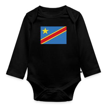 Drapeau officiel de la République démocratique du Congo - Body Bébé bio manches longues - noir - Devant
