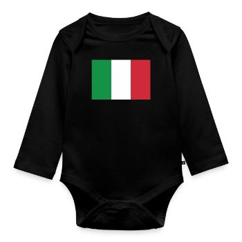 Officiel Italie Drapeau Italien Italie Country Pride - Body Bébé bio manches longues - noir - Devant