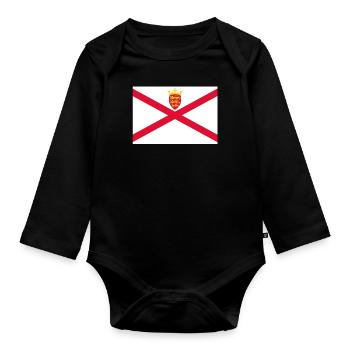 Drapeau officiel de Jersey Jerseian Country Pride - Body Bébé bio manches longues - noir - Devant