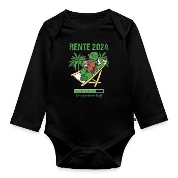 Rente 2024 Der Countdown Läuft Rente 2024 - Baby Bio-Langarm-Body - Schwarz - Vorne