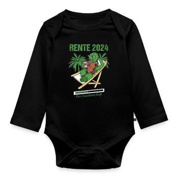 Rente 2024 Der Countdown Läuft Rente 2024 - Baby Bio-Langarm-Body - Schwarz - Vorne