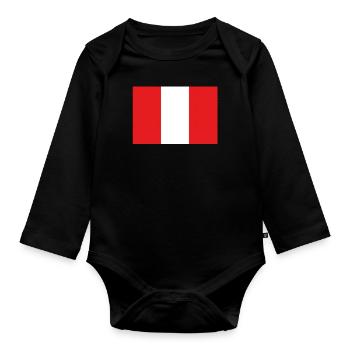Official Peru Flag Peruvian Country Pride - Organic Longsleeve Baby Bodysuit - black - Front