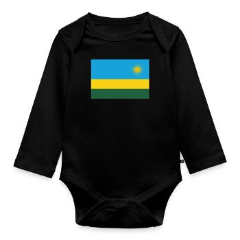 Drapeau officiel du Rwanda Rwanda Country Pride - Body Bébé bio manches longues - noir - Devant