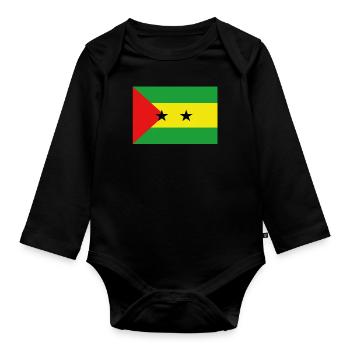 Officiel Sao Tomé Drapeau Portugais Country Pride - Body Bébé bio manches longues - noir - Devant