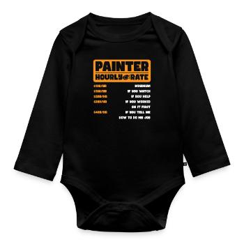 Maler Künstler Ausbildung Farbroller - Baby Bio-Langarm-Body - Schwarz - Vorne