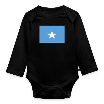 Official Somalia Flag Somali Country Pride - Organic Longsleeve Baby Bodysuit - black - Front