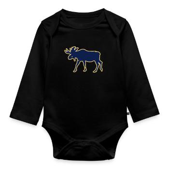 Alaska Tshirt Hommes Femmes Enfants USA Pôle Nord - Body Bébé bio manches longues - noir - Devant