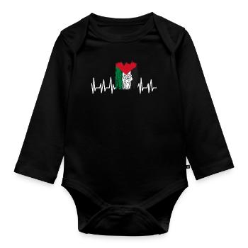 Palestine Gift Free Palestine Gaza Strip - Organic Longsleeve Baby Bodysuit - black - Front
