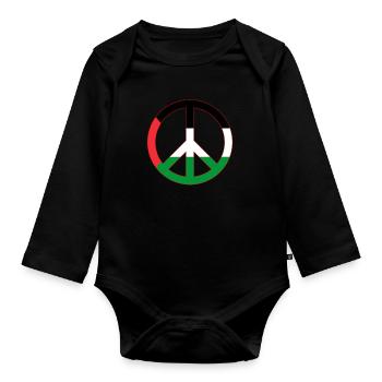 Palestine - Organic Longsleeve Baby Bodysuit - black - Front