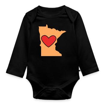 Liebe Minnesota Design für stolze Minnesotaner - Baby Bio-Langarm-Body - Schwarz - Vorne