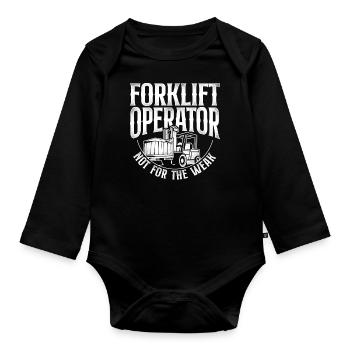 Certified Forklift Truck Operator - Organic Longsleeve Baby Bodysuit - black - Front