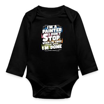 Painter Painters Renovate Master Painters - Organic Longsleeve Baby Bodysuit - black - Front