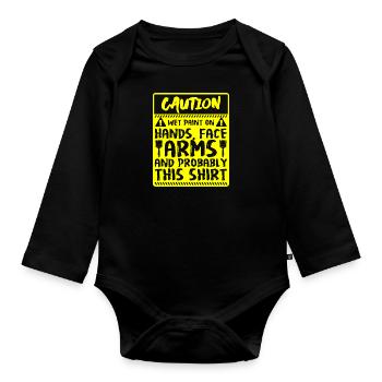 Pinceau Artisan - Body Bébé bio manches longues - noir - Devant