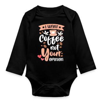 Coffee lovers Energy Espresso Drink - Organic Longsleeve Baby Bodysuit - black - Front