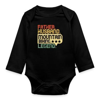 Bester Vater Fahrrad fahren Cooler Papa E-Bike - Baby Bio-Langarm-Body - Schwarz - Vorne