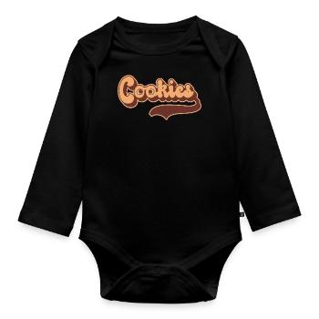 Cuisson des biscuits rétro - Body Bébé bio manches longues - noir - Devant