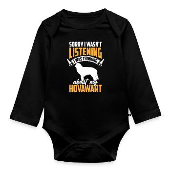 Ich habe an meinen Hovawart gedacht - Baby Bio-Langarm-Body - Schwarz - Vorne