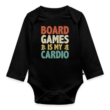 Le jeu de société est mon joueur d’échecs cardio - Body Bébé bio manches longues - noir - Devant