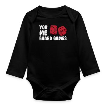 You Me Board Games Chess Player Dice - Baby Bio-Langarm-Body - Schwarz - Vorne