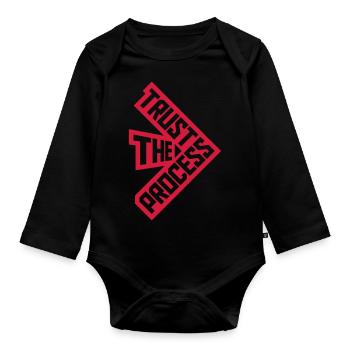 trust the process Quote - Organic Longsleeve Baby Bodysuit - black - Front