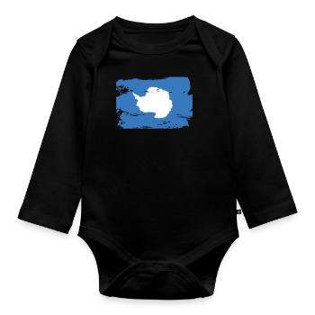 Drapeau officiel de l’Antarctique Pays antarctique - Body Bébé bio manches longues - noir - Devant