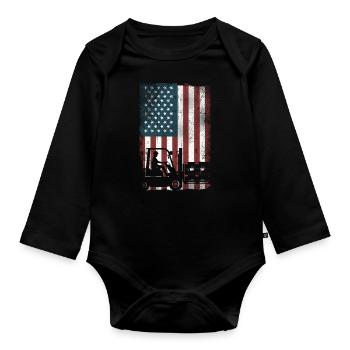 Opérateur de chariot élévateur certifié - Body Bébé bio manches longues - noir - Devant