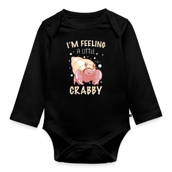 Krabbe Einsiedlerkrebs Krabben Krebs - Baby Bio-Langarm-Body - Schwarz - Vorne