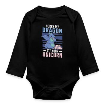 Dragon Mystique Dragon Fantaisie - Body Bébé bio manches longues - noir - Devant