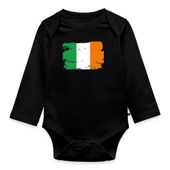 Drapeau officiel de l’Irlande Irish Country Pride Vintage - Body Bébé bio manches longues - noir - Devant
