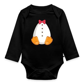 Funny Animal Penguin Costume For Halloween - Baby Bio-Langarm-Body - Schwarz - Vorne