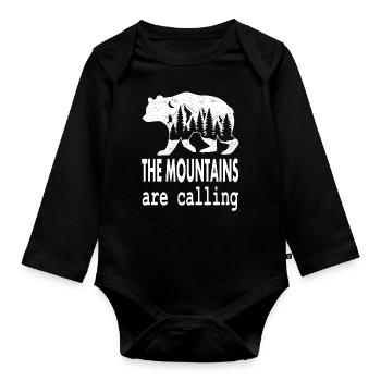 Bergsteigen klettern Bergsport abseilen Geschenk - Baby Bio-Langarm-Body - Schwarz - Vorne