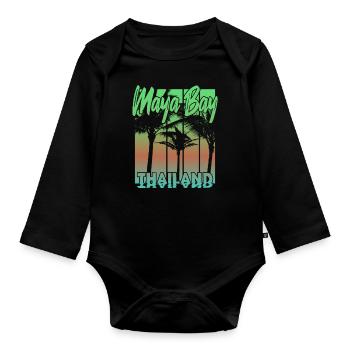 Maya Bay Thailand - Organic Longsleeve Baby Bodysuit - black - Front