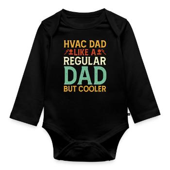 Heating Engineer Pump Valve Pressure Regulator Papa Father - Organic Longsleeve Baby Bodysuit - black - Front