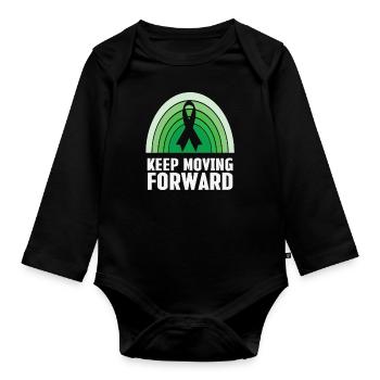 Keep Moving Forward Mental Health Retro Vintage - Organic Longsleeve Baby Bodysuit - black - Front