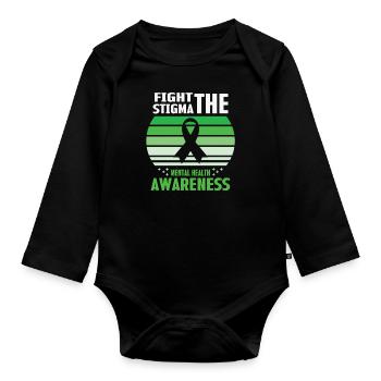 Lutter contre la stigmatisation Sensibilisation à la santé mentale - Body Bébé bio manches longues - noir - Devant