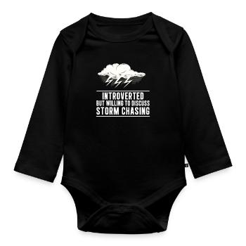 Introverti mais prêt à discuter de Funny Storm - Body Bébé bio manches longues - noir - Devant