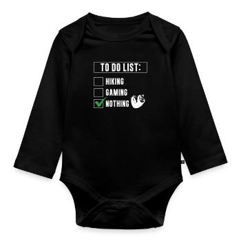 Liste de choses à faire : rien de drôle pour les - Body Bébé bio manches longues - noir - Devant