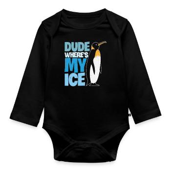 Dude Where's My Ice Kiwi Protection - Body Bébé bio manches longues - noir - Devant