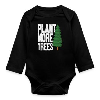 Planter plus d’arbres Protection des arbres - Body Bébé bio manches longues - noir - Devant