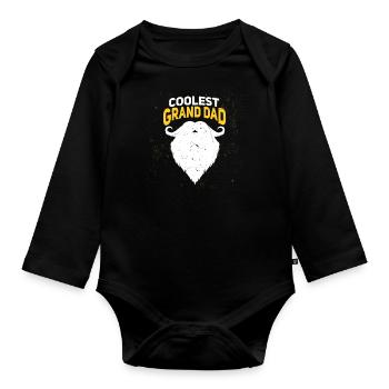 The best grandpas have the best beards grandfather - Organic Longsleeve Baby Bodysuit - black - Front