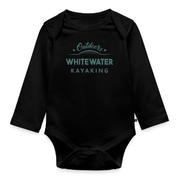 Outdoors Whitewater Kayaking - Organic Longsleeve Baby Bodysuit - black - Front