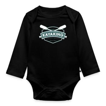 Kayak Sports nautiques Kayak en eau vive - Body Bébé bio manches longues - noir - Devant