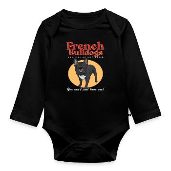 French Bulldog French Bulldog Gift - Organic Longsleeve Baby Bodysuit - black - Front