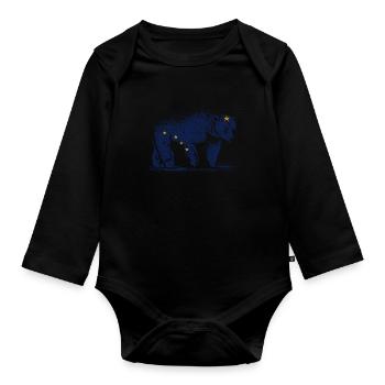 Alaska Tshirt Hommes Femmes Enfants USA Pôle Nord - Body Bébé bio manches longues - noir - Devant
