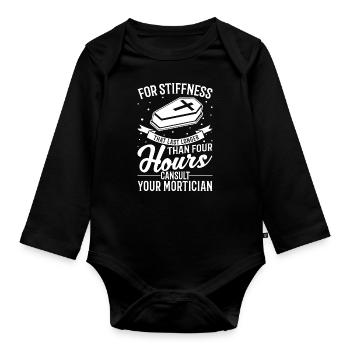 Stiffness That Last Longer Than Four Hours - Organic Longsleeve Baby Bodysuit - black - Front