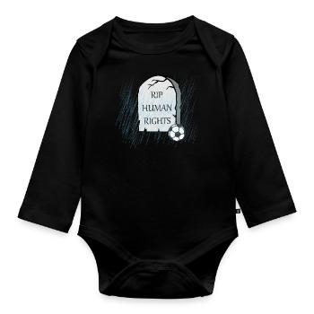 Qatar WM Kritik - Baby Bio-Langarm-Body - Schwarz - Vorne