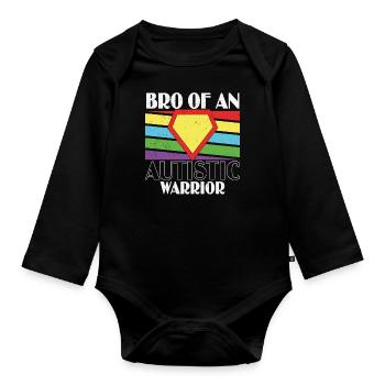 Bro Of An Autistic Warrior Autism Citations - Body Bébé bio manches longues - noir - Devant