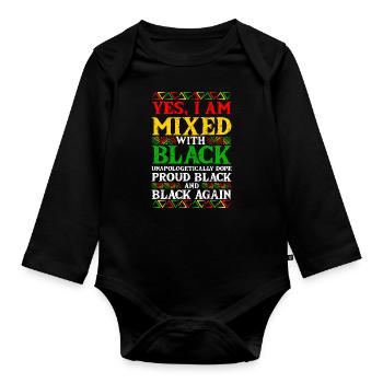 Mois de l’histoire des Noirs Mixte Black Juneteenth - Body Bébé bio manches longues - noir - Devant