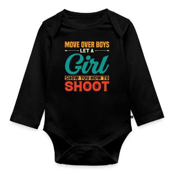 Archery - Bow Hunter Design Archery Arrow - Organic Longsleeve Baby Bodysuit - black - Front