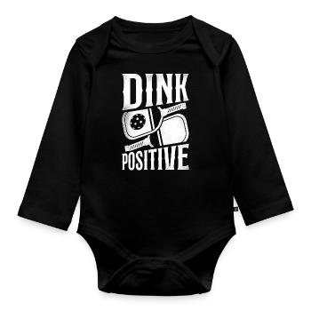Pickleball Pun Dink Positive - Baby Bio-Langarm-Body - Schwarz - Vorne